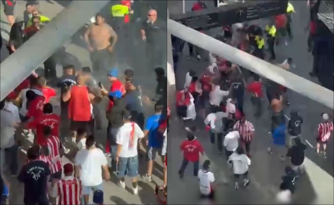 Aficionados de Chivas y Atlas protagonizan batalla campal en Estados Unidos durante Clásico Tapatío / FOTOS: Capturas de Pantalla
