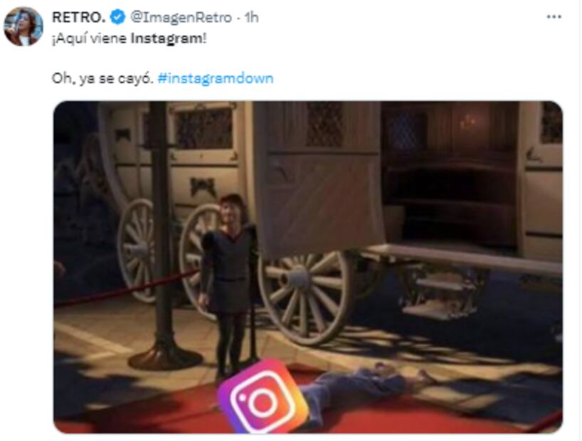Memes caída Instagram. Foto: Captura de pantalla
