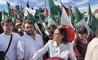 Ariadna Montiel y Andy López Beltrán encabezan la Marcha por la Soberanía convocada por Morena en Chihuahua; participan militantes del partido