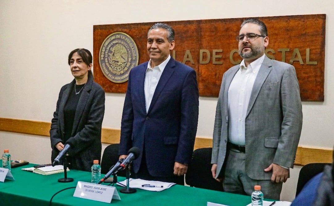 Ayer se efectuó la primera conferencia de prensa matutina de los juzgadores, que se realizará todos los días como réplica al Poder Ejecutivo. Foto: Especial