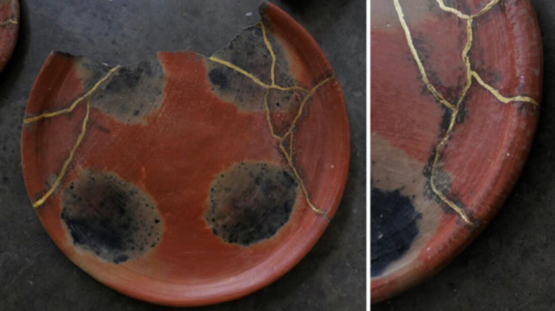 El arte de reparar un comal con oro