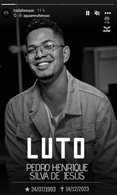 Luto por la muerte de Pedro Henrique, cantante que falleció en pleno concierto.