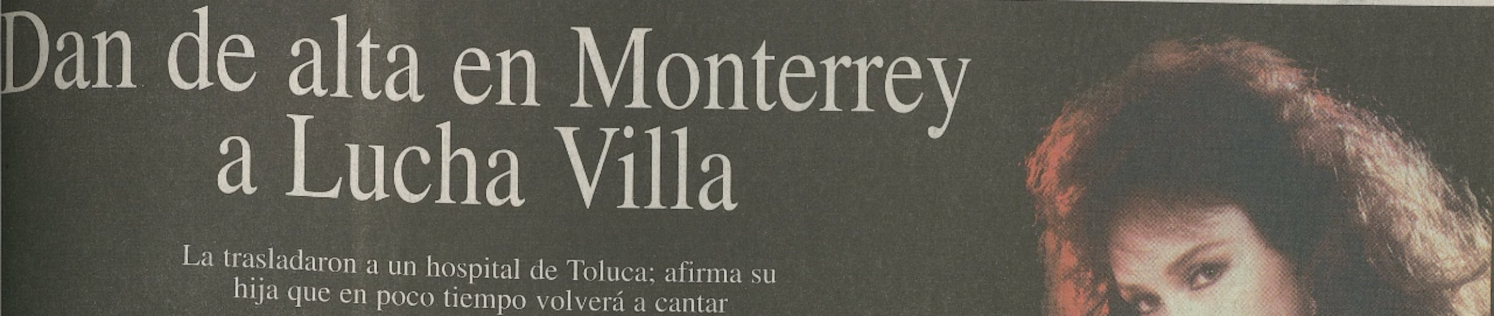 Lucha Villa estuvo entre la vida y la muerte, la noticia de que fue dada de alta se dio a conocer el 15 de septiembre de 1997.
Hemeroteca EL UNIVERSAL.