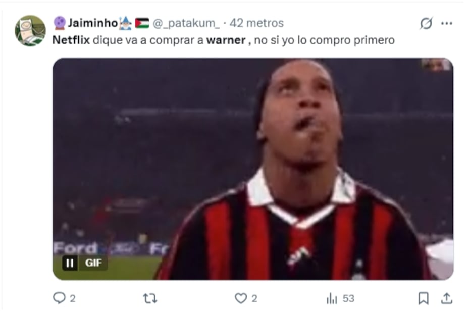 Los mejores memes de la compra de Warner Bros Discovery por parte de Netflix; así reaccionaron en X. Fuente: X