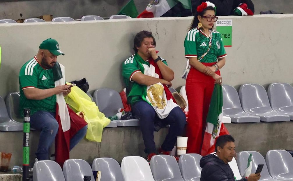 Reacción de la afición mexicana ante la eliminación de México ante Inglaterra. Foto: Valente Rosas / EL UNIVERSAL