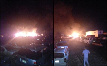 Incendio deja más de 200 autos quemados en corralón de El Carmen, Nuevo León