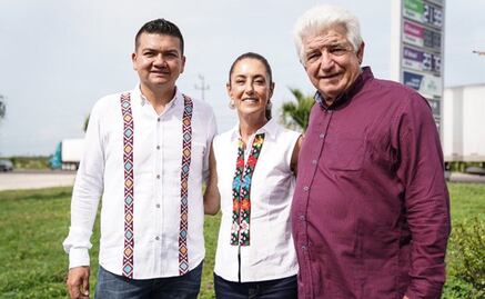Sheinbaum es acompañada y respaldada por "Pepín" López Obrador en su visita a Tabasco