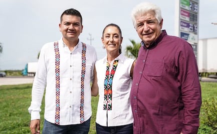 Sheinbaum es acompañada y respaldada por "Pepín" López Obrador en su visita a Tabasco