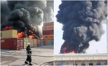 Reportan incendio en recinto portuario de Veracruz; no hay lesionados