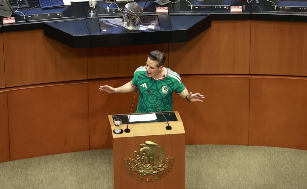 Aspectos de la sesión extraordinaria en el Senado de la República para pasar la elección judicial al 2028. FOTO: Diego Simón/EL UNIVERSAL