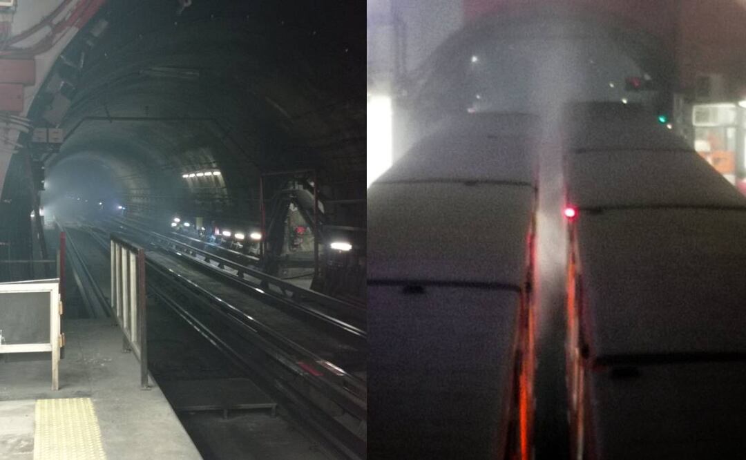 Usuarios de la Línea 7 del Metro captaron el momento en que salía humo en uno de los trenes  Foto: Especial/El Universal