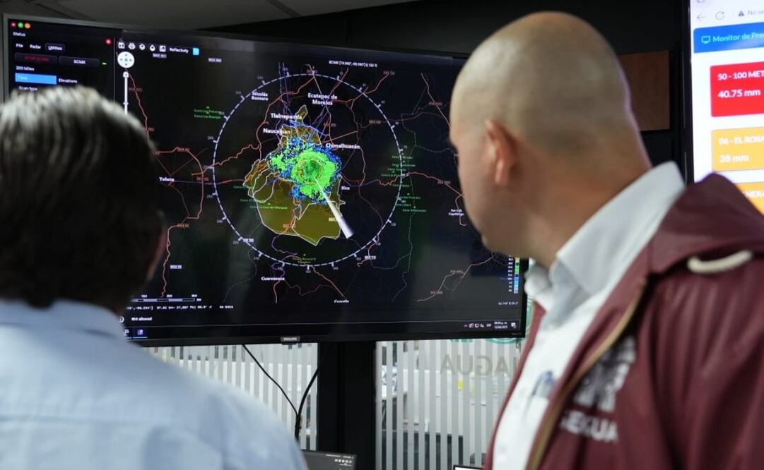 En la imagen se ve la concentración de lluvia intensa sobre la CDMX (12/06/2025). Foto: Especial