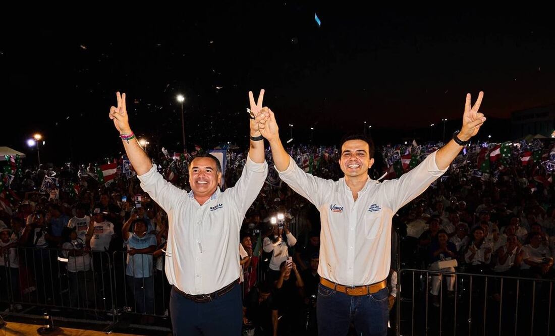 Renán Barrera Concha hizo su cierre de campaña pidiendo el voto masivo en Yucatán. Foto: especial
