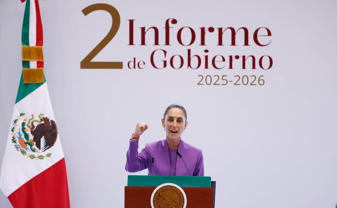 La presidenta Claudia Sheinbaum rinde su segundo informe de gobierno en Palacio Nacional, el 1 de septiembre de 2026. Foto: Diego Simón Sánchez/ EL UNIVERSAL