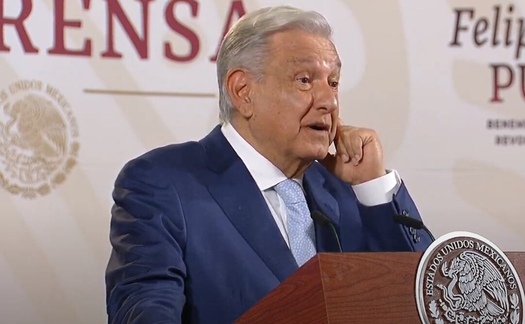 López Obrador en su conferencia del 23 de abril en Palacio Nacional. Foto: Especial
