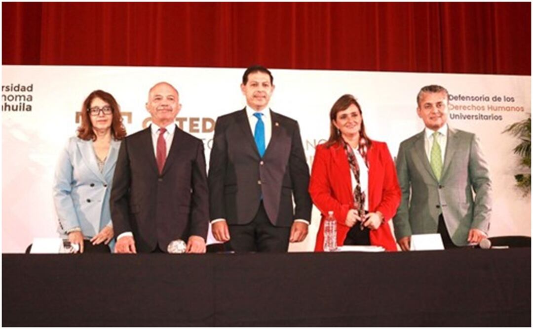 Inauguración de actividades de la Cátedra de Derechos Humanos Ministra Ana Margarita Ríos Farjat, en la Universidad Autónoma de Coahuila. Foto: Especial