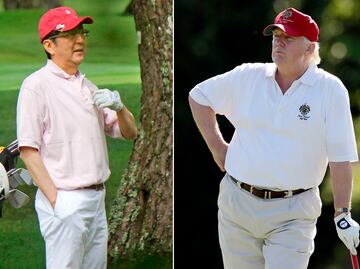 Trump juega golf en Florida con Shinzo Abe; sus esposas van a museo