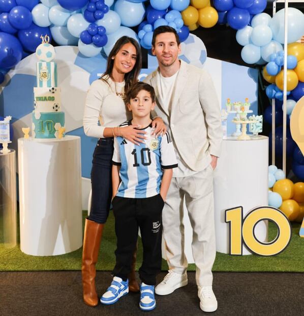 Lionel Messi, Antonela y Thiago. Fuente: Instagram @leomessi