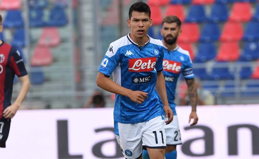 Hirving Lozano jugó 61 minutos en el empate del Napoli contra el Bologna / Twitter @sscnapoliES