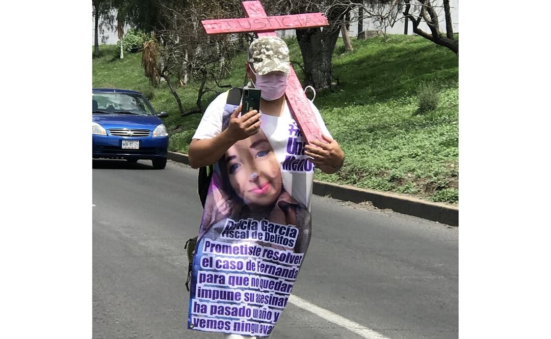 El papá de Fernanda encabezó una caminata para exigir justicia. Fotos: Rebeca Jiménez. EL UNIVERSAL