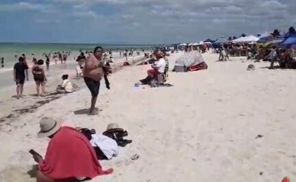 Por puente y pese al Covid-19, así abarrotan vacacionistas playas de Yucatán  