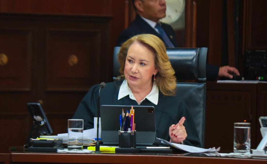 La ministra Yasmín Esquivel en sesión del pleno de la Suprema Corte de Justicia de la Nación este martes 14 de octubre de 2025. Foto: Especial