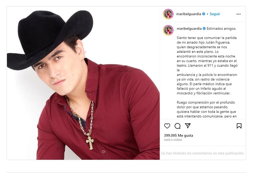 El actor fue encontrado sin vida en su domicilio. Foto: Facebook Julián Figueroa