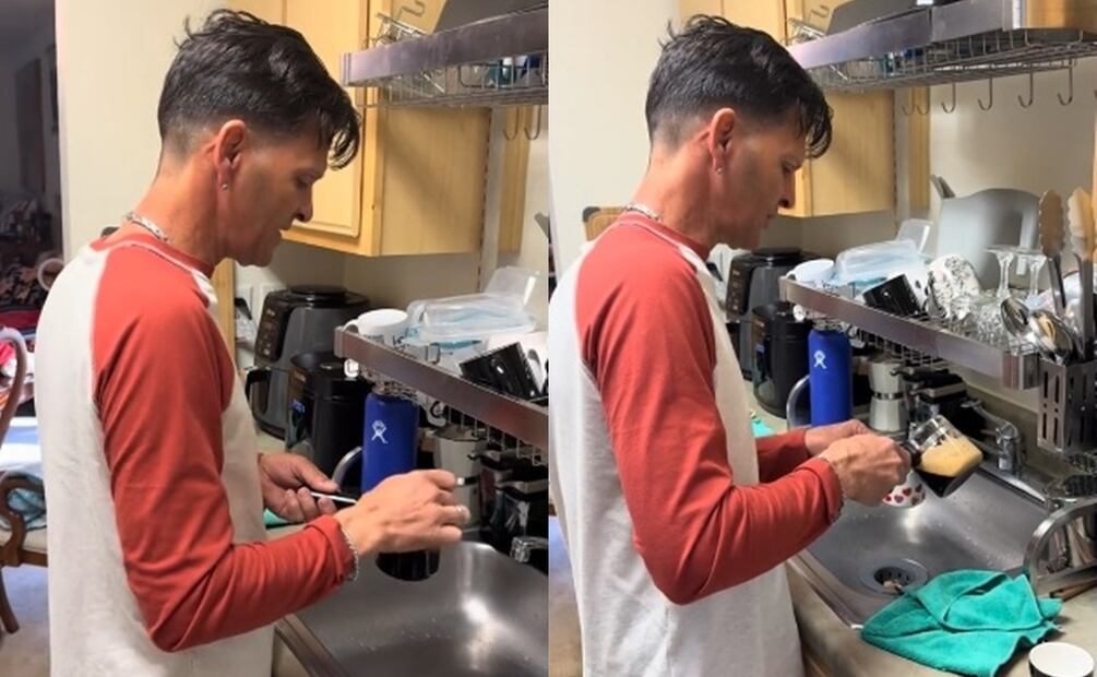 Cubano viral con una cafetera eléctrica. Fuente: @reinaldo9303cubano