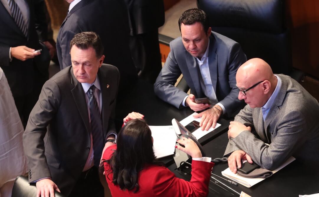 Mauricio Kuri, Clemente Castañeda y Dante Delgado. Foto: Lucía Godínez/EL UNIVERSAL