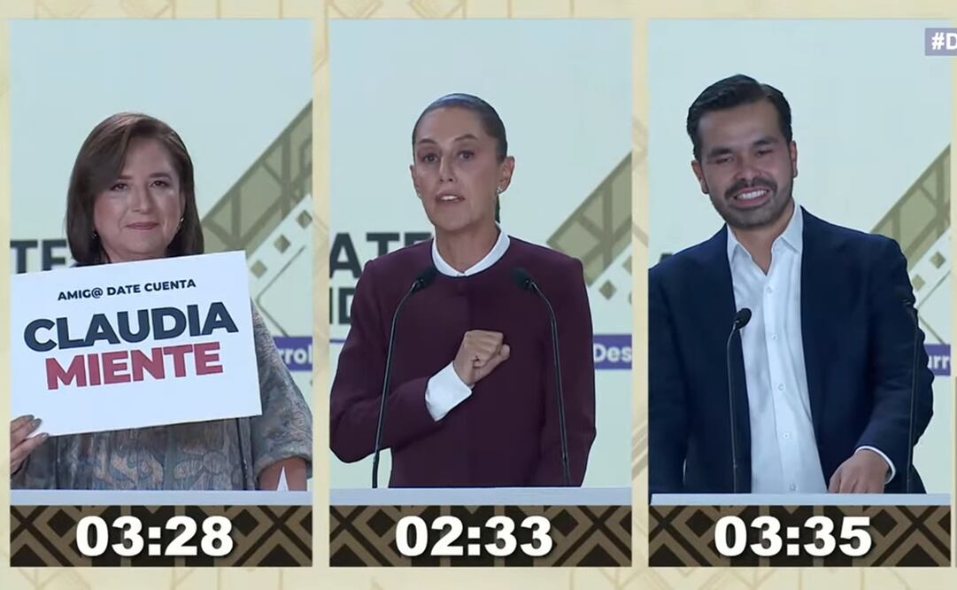 El pasado domingo 28 de abril se realizó el Segundo Debate Presidencial 2024, en el que Claudia Sheinbaum, Xóchitl Gálvez y Jorge Álvareaz Máynez compartieron sus posturas. / Foto: captura de pantalla