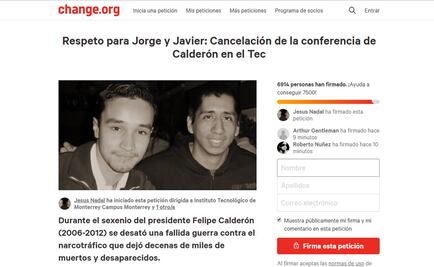 Tec defiende invitación de Calderón para dar ponencia; con más de 7 mil firmas piden cancelarla