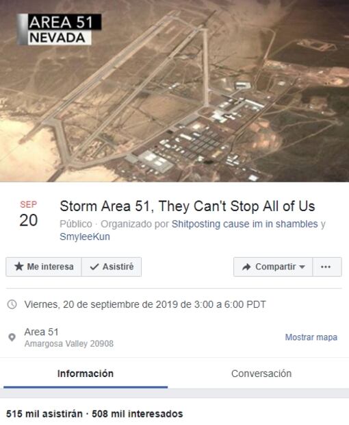 Estadounidenses se preparan para asaltar el Área 51 en busca de extraterrestres