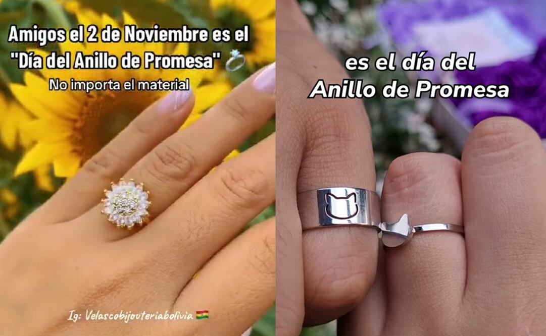 El Día del anillo de promesa tiene un importante significado para las parejas. Foto: TikTok @velascobijoubolivia / @kandieeshop