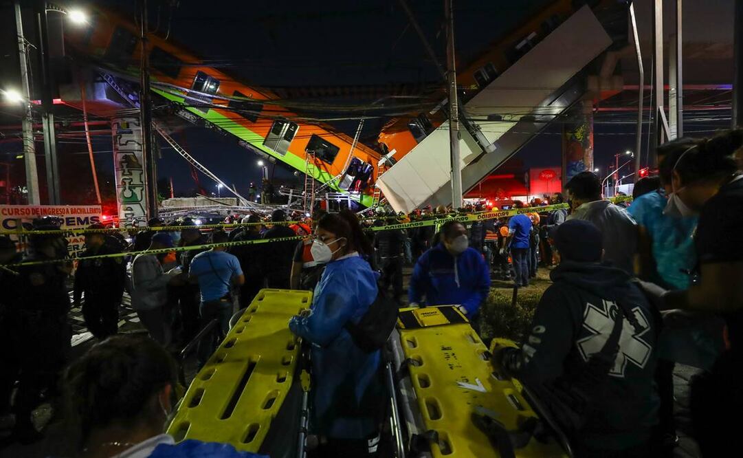 Una tragedia se vivió en la Línea 12 del Metro en Iztapalapa, al desplomarse una trabe entre las estaciones Olivos y Tezonco. Fotos: Diego Simón Sánchez. EL UNIVERSAL