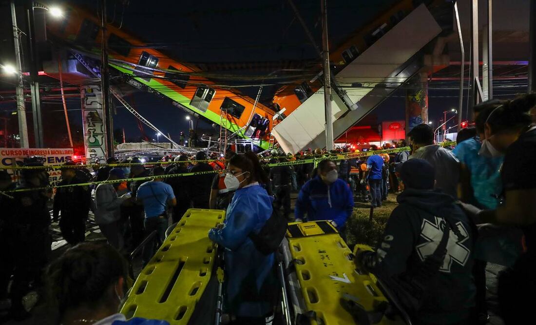 Una tragedia se vivió en la Línea 12 del Metro en Iztapalapa, al desplomarse una trabe entre las estaciones Olivos y Tezonco. Fotos: Diego Simón Sánchez. EL UNIVERSAL