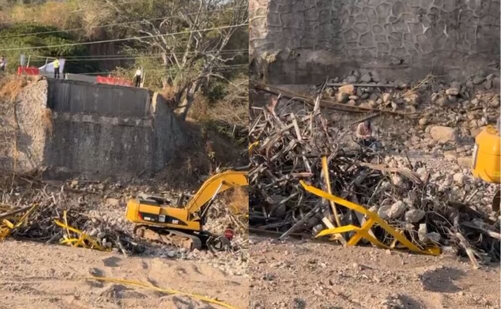 Puente dinamitado en Jalisco por el CJNG. Foto: Especial