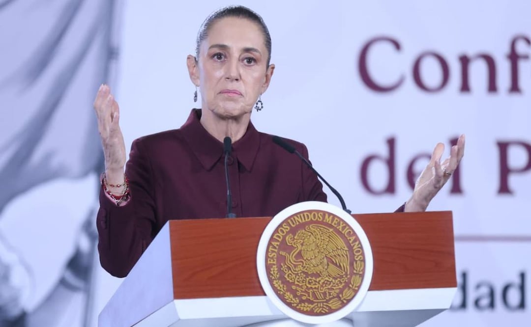 Presidenta Claudia Sheinbaum Pardo durante su conferencia “La Mañanera del Pueblo” desde Palacio Nacional (07/08/2026). Foto: Luis Camacho / EL UNIVERSAL