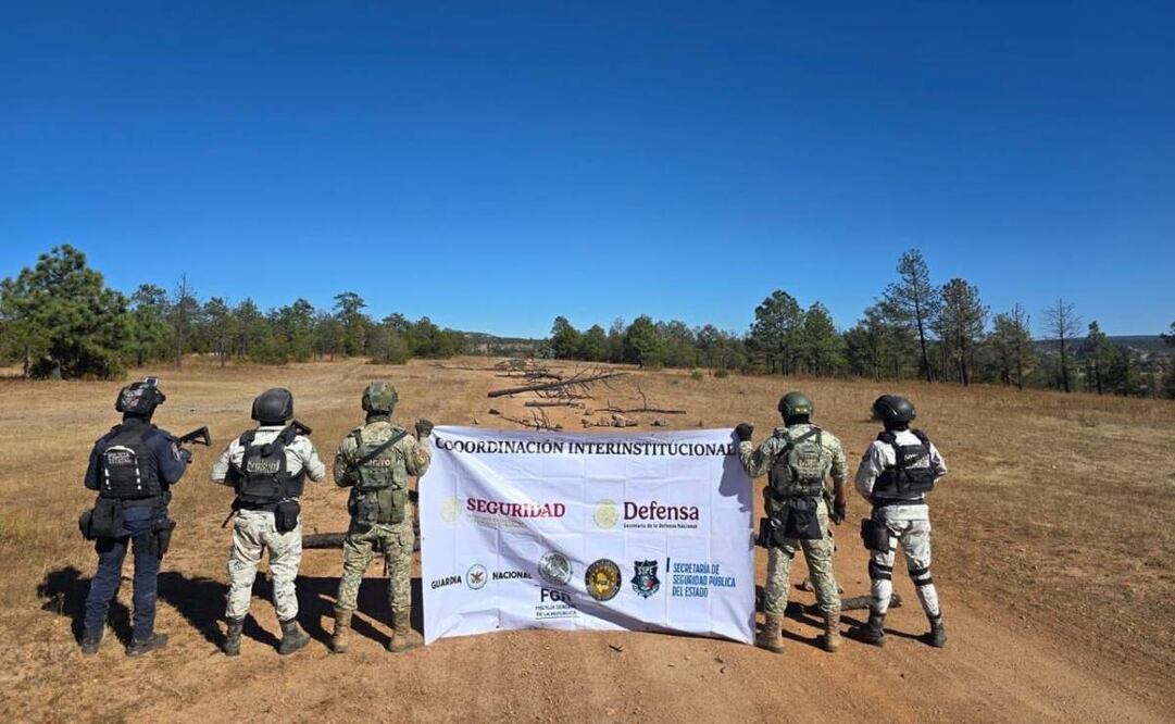 Desinstalan pista de aterrizaje clandestina en Guachochi, Chihuahua (10/11/2025). Foto: Especial