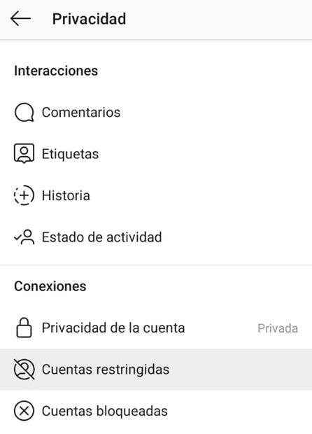Cómo restringir una cuenta en Instagram