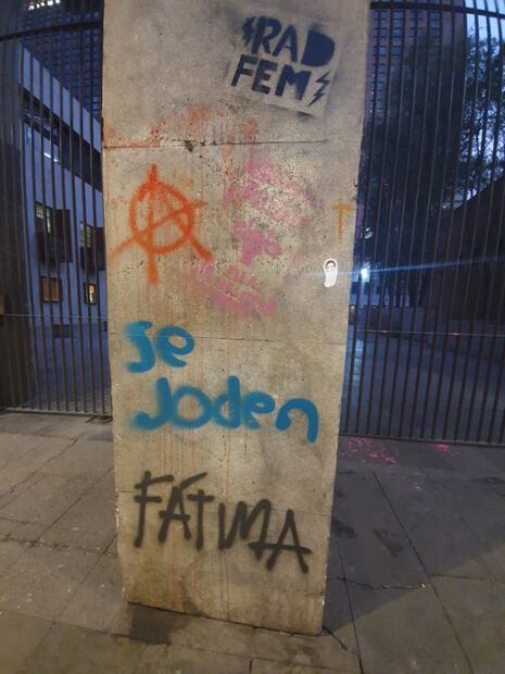 Fátima, el nombre de la niña fue recurrente en las pintas de la marcha del 8M