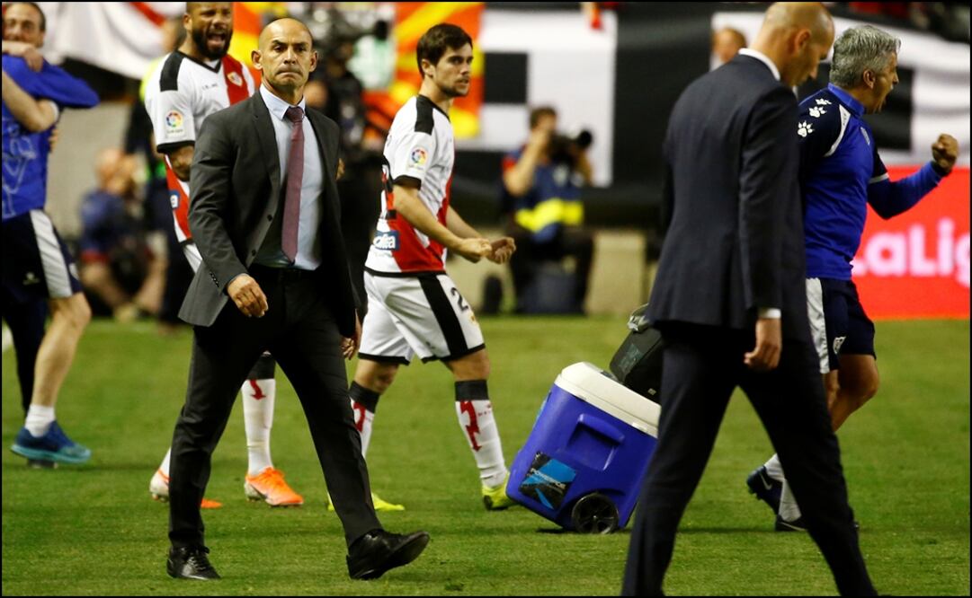 Paco Jémez celebra el triunfo ante el conjunto merengue. Foto: Reuters