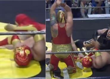 Ikaro, luchador mexicano sufre terrible lesión en el cuadrilátero; sus rivales acudieron en su ayuda