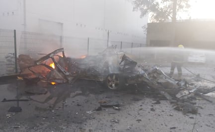 Se incendia auto frente a cuartel de la Guardia Nacional en Celaya, Guanajuato