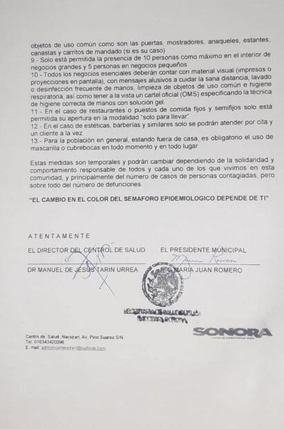 Covid-19: Nacozari, el primer municipio de Sonora que regresa el “toque de queda” por rebrote