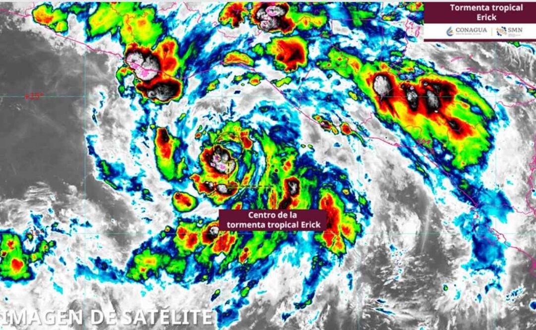 Tormenta Tropical Erick 17/06/2025. Imagen Satelital del SMN