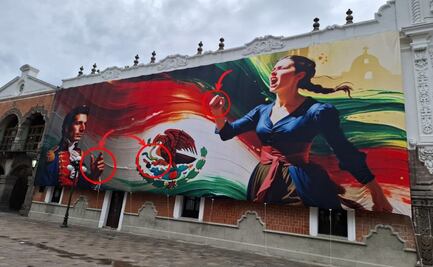Gasta Tlaxcala casi 400 mil pesos en murales patrios, pero héroes tienen seis dedos y águila estadounidense