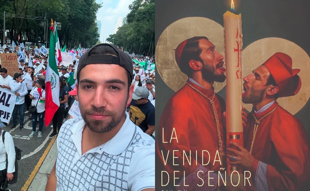 El hijo del expresidente criticó la exposición "La Venida del Señor". Fotos: Redes Sociales