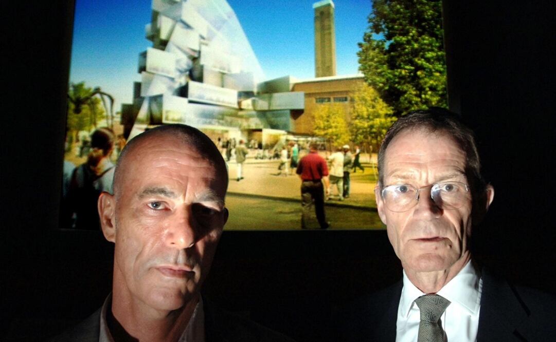 Jacques Herzog, (i) arquitecto de la Tate Modern, con Nicholas Serota, Director de la Tate. Foto: Archivo AP