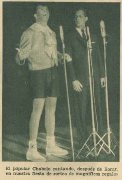 Xavier López durante un sorteo de EL UNIVERSAL en 1963.