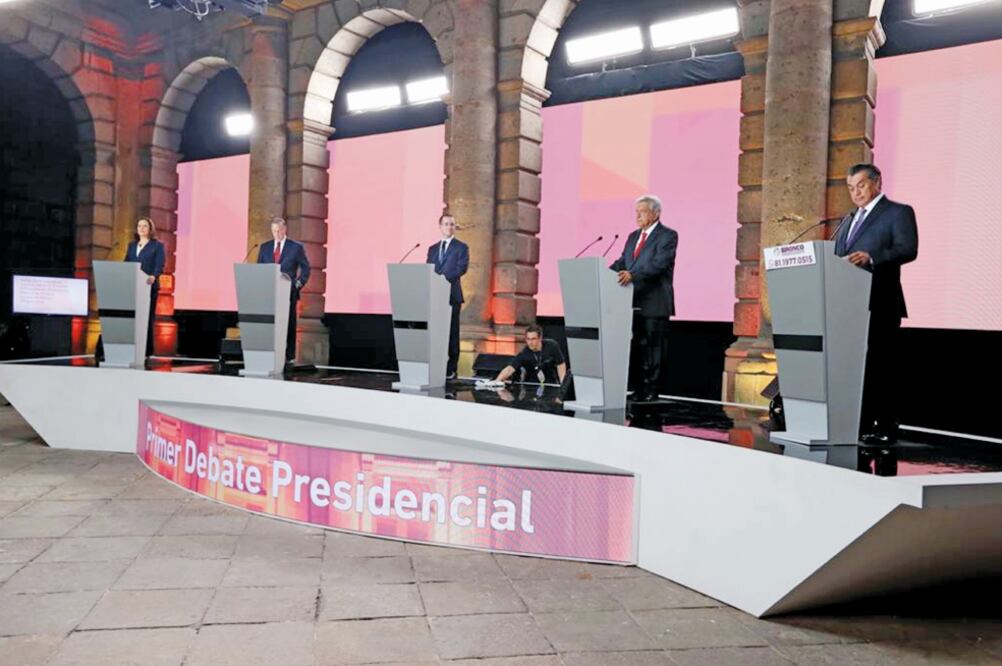 Los cinco candidatos participaron en un nuevo formato para debates a la Presidencia de la República impulsado por el Instituto Nacional Electoral. (INE)